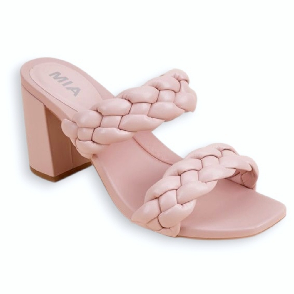 MIA Women's Blush Braided Block Heels